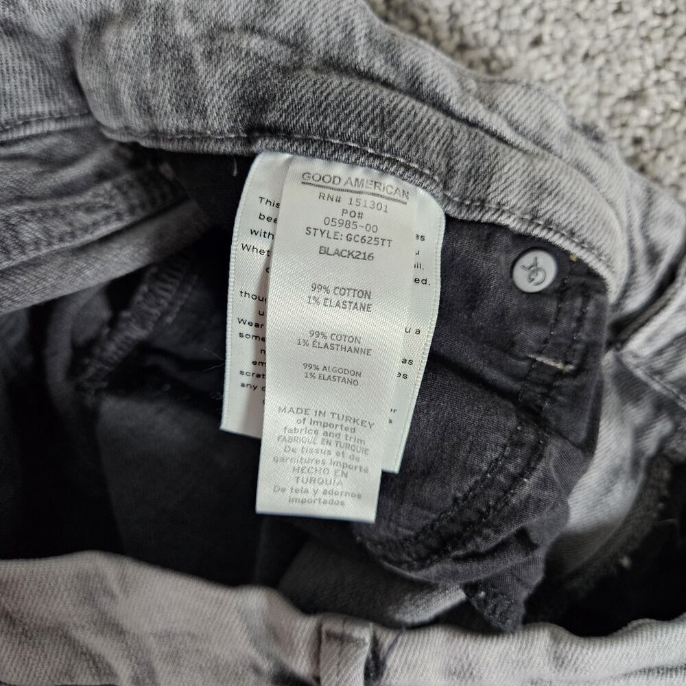 Good American Jeans Womens 15 Faded Black Good Classic Skinny Stretch Denim - Picture 4 of 11